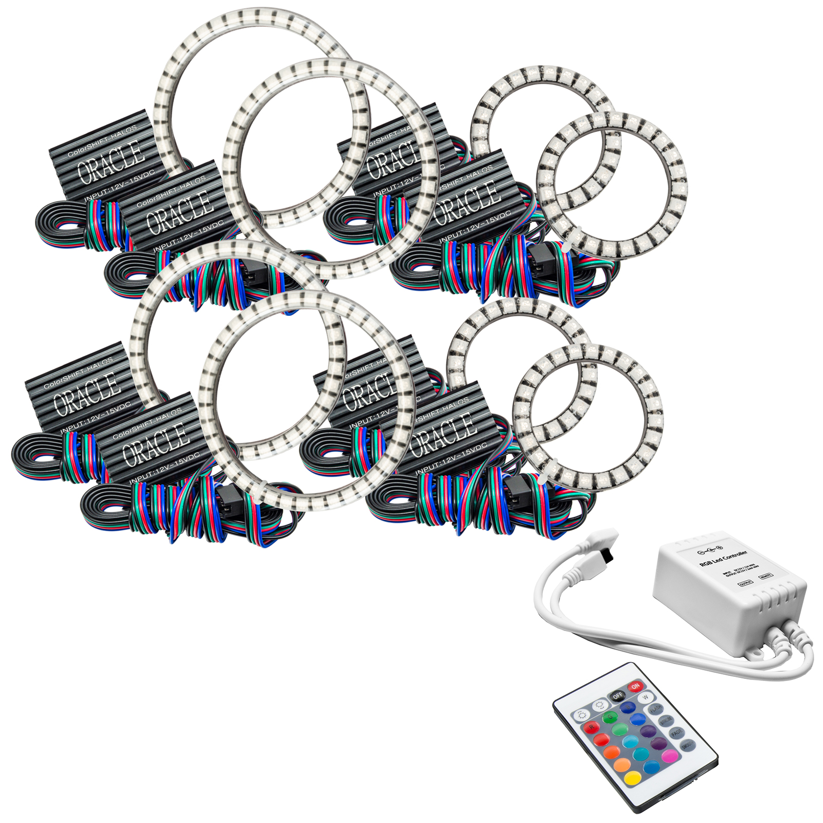 5835-504 - VECTOR Grille Surface Mount LED Halo Kit For Jeep JK/JL/JT - ColorSHIFT LED